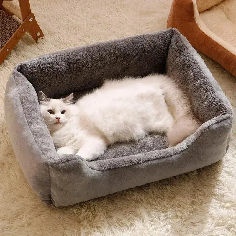 Pawizo | Warm Pet Bed: Cushion Bed for Cats and Dogs | Gray Pet Bed