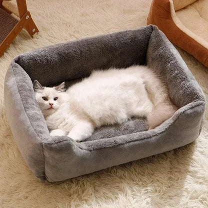 Pawizo | Warm Pet Bed: Cushion Bed for Cats and Dogs | Gray Pet Bed