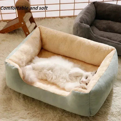 Pawizo | Warm Pet Bed: Cushion Bed for Cats and Dogs | Gray Pet Bed | Comfortable Pet Bed