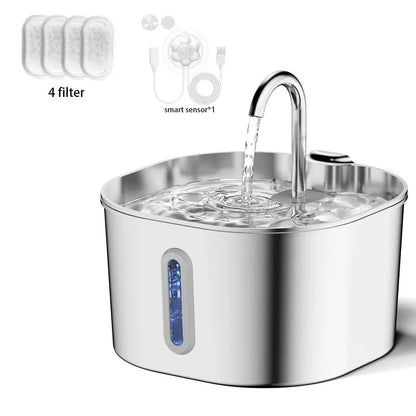 Pawizo: Stainless Steel Cat Fountain | Water Fountain 2.2L