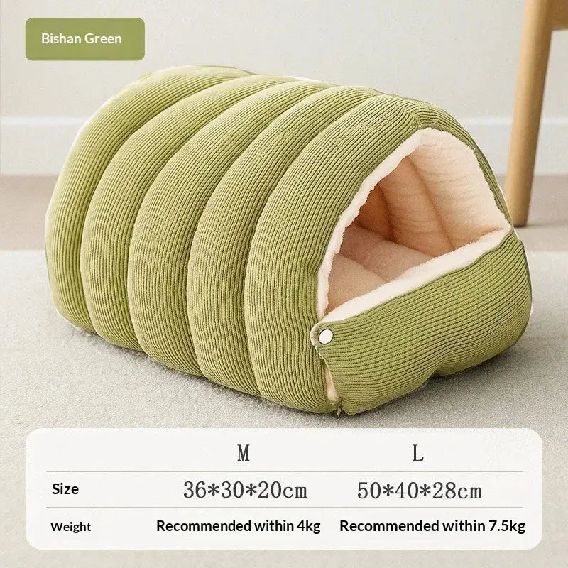 Winter Thermal Plush Cat Bed Winter Warm Enclosed House with Removable Washable Cover for Cats Small Pets Anxiety Relief ﻿ Pawizo