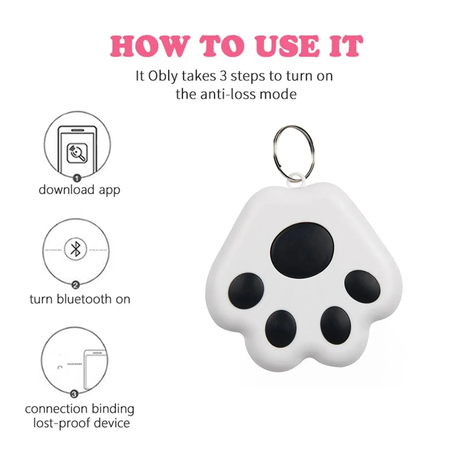 Pawizo: Mini Pet Tracker | Bluetooth Anti-Lost Device