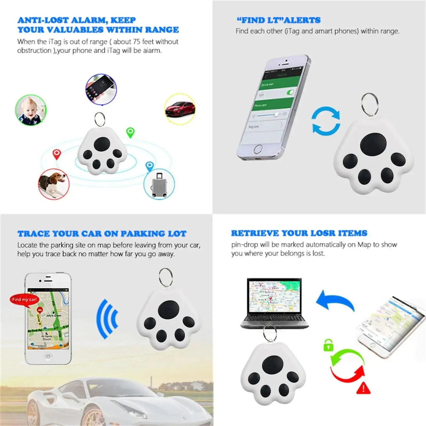 Pawizo: Mini Pet Tracker | Bluetooth Anti-Lost Device