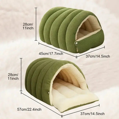 Pawizo: Enclosed Cat Bed | Cozy and Thermal Bed for Cat - Green