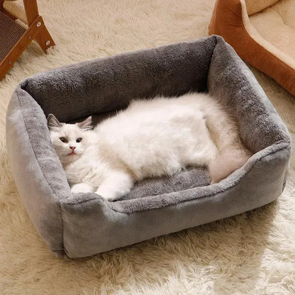 Pawizo | Warm Pet Bed: Cushion Bed for Cats and Dogs | Gray Pet Bed