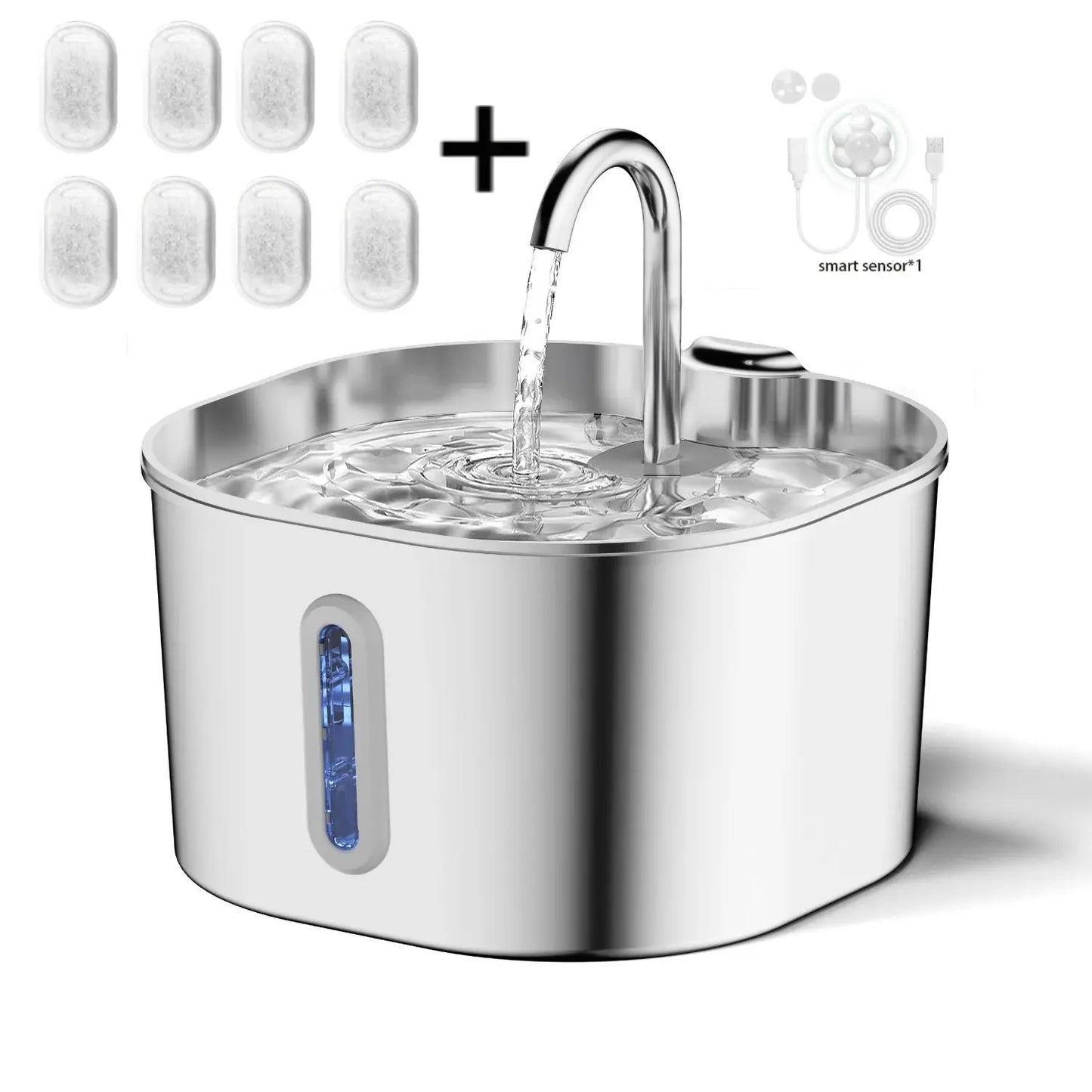 Pawizo: Stainless Steel Cat Fountain | Water Fountain 2.2L