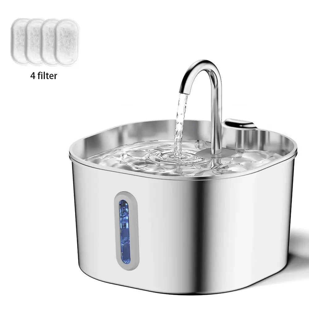 Pawizo: Stainless Steel Cat Fountain | Water Fountain 2.2L