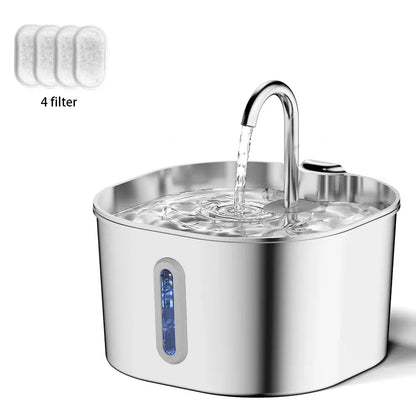 Pawizo: Stainless Steel Cat Fountain | Water Fountain 2.2L