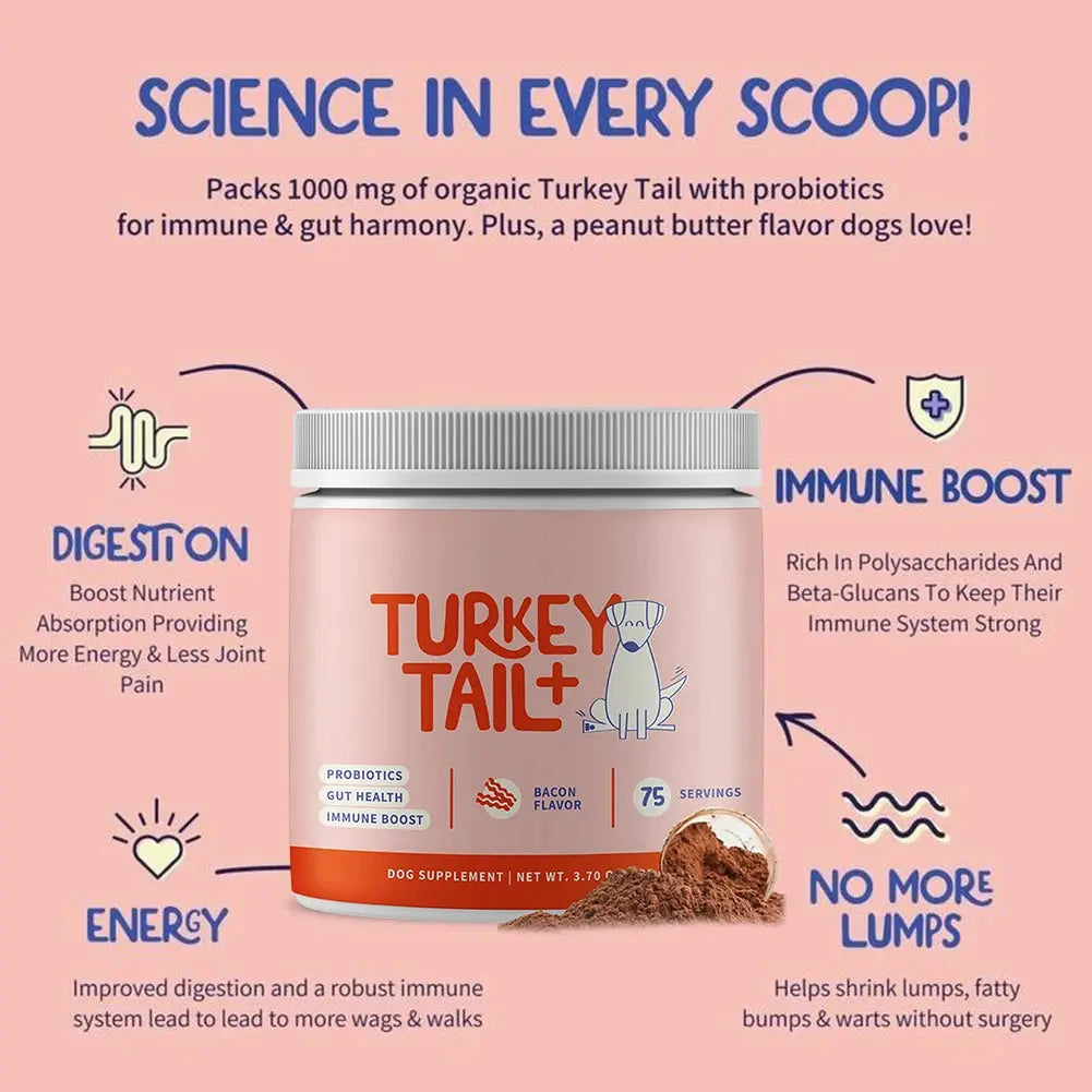 Turkey Tail Mushroom Immune & Digestive Support Supplements for Dogs Pawizo