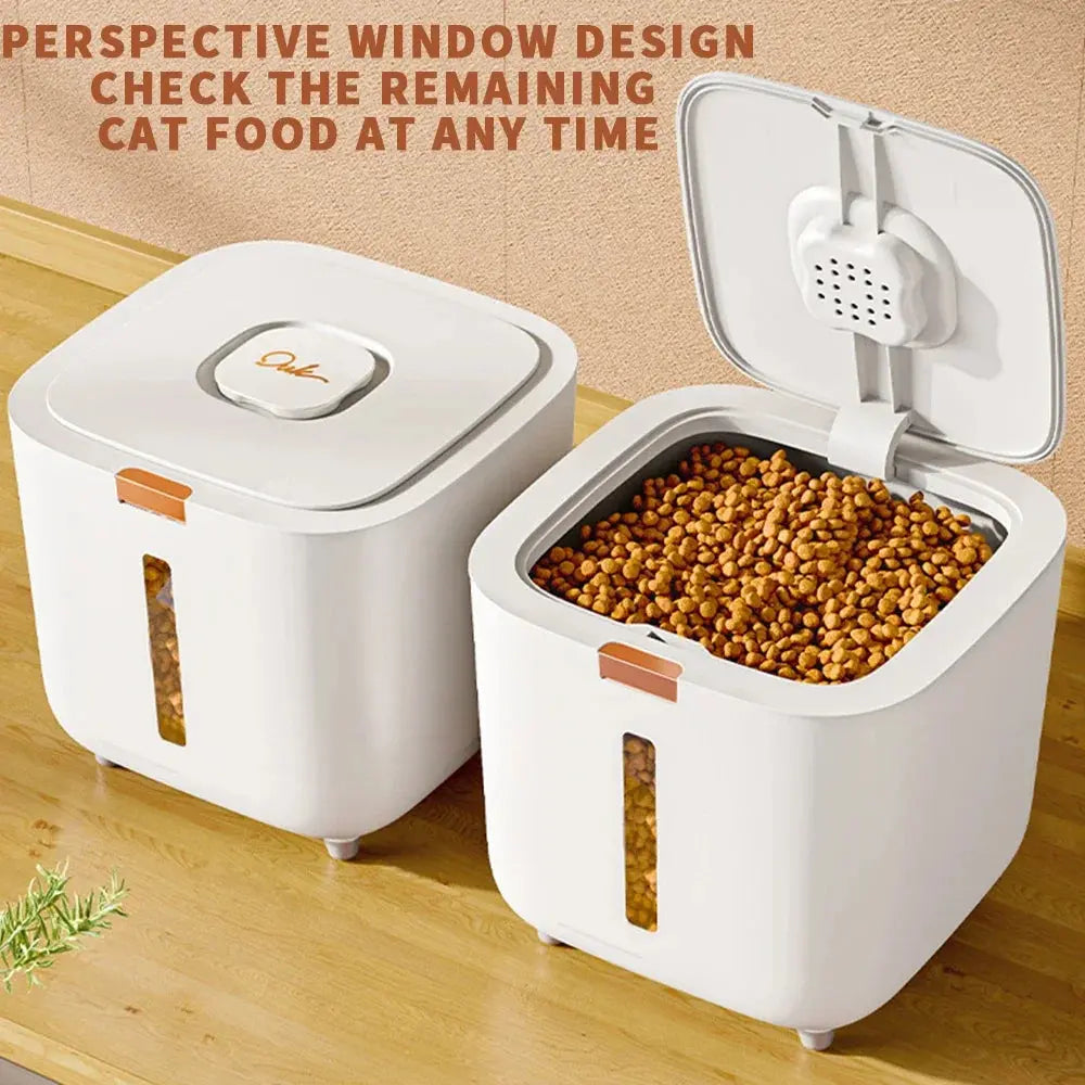 Pawizo: Pet Food Storage Container | Moisture-Proof Container - White Pet Food Container